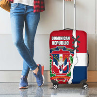 Dominican Republic Flag Half Zip Design Luggage Cover with Coat of Arms and Taino Symbol - Wonder Print Shop