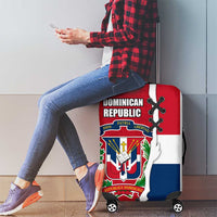 Dominican Republic Flag Half Zip Design Luggage Cover with Coat of Arms and Taino Symbol - Wonder Print Shop