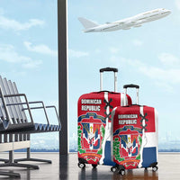 Dominican Republic Flag Half Zip Design Luggage Cover with Coat of Arms and Taino Symbol - Wonder Print Shop