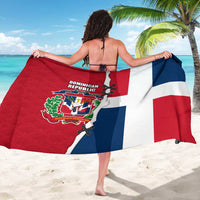 Dominican Republic Flag Half Zip Design Sarong with Coat of Arms and Taino Symbol - Wonder Print Shop