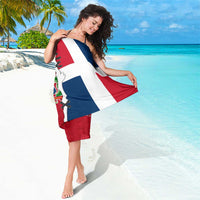 Dominican Republic Flag Half Zip Design Sarong with Coat of Arms and Taino Symbol - Wonder Print Shop