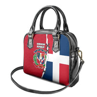 Dominican Republic Flag Half Zip Design Shoulder Handbag with Coat of Arms and Taino Symbol - Wonder Print Shop