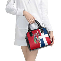 Dominican Republic Flag Half Zip Design Shoulder Handbag with Coat of Arms and Taino Symbol - Wonder Print Shop