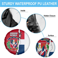 Dominican Republic Flag Half Zip Design Spare Tire Cover with Coat of Arms and Taino Symbol - Wonder Print Shop