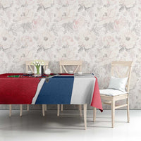 Dominican Republic Flag Half Zip Design Tablecloth with Coat of Arms and Taino Symbol - Wonder Print Shop