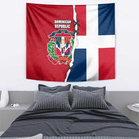 Dominican Republic Flag Half Zip Design Tapestry with Coat of Arms and Taino Symbol - Wonder Print Shop