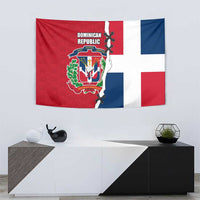 Dominican Republic Flag Half Zip Design Tapestry with Coat of Arms and Taino Symbol - Wonder Print Shop