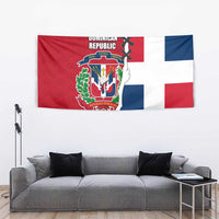 Dominican Republic Flag Half Zip Design Tapestry with Coat of Arms and Taino Symbol - Wonder Print Shop