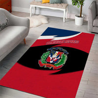 Dominican Republic Flag Area Rug with Map National Coat of Arms Island Silhouette - Wonder Print Shop