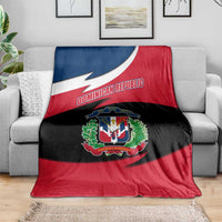 Dominican Republic Flag Blanket with Map National Coat of Arms Island Silhouette - Wonder Print Shop