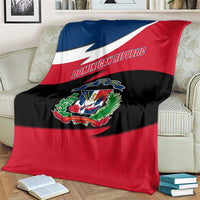 Dominican Republic Flag Blanket with Map National Coat of Arms Island Silhouette - Wonder Print Shop
