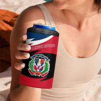 Dominican Republic Flag 4 in 1 Can Cooler Tumbler with Map National Coat of Arms Island Silhouette - Wonder Print Shop