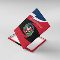 Dominican Republic Flag Canvas Wall Art with Map National Coat of Arms Island Silhouette - Wonder Print Shop