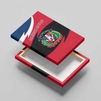 Dominican Republic Flag Canvas Wall Art with Map National Coat of Arms Island Silhouette - Wonder Print Shop