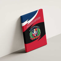Dominican Republic Flag Canvas Wall Art with Map National Coat of Arms Island Silhouette - Wonder Print Shop