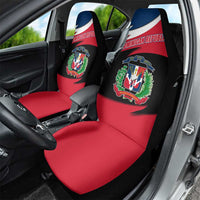 Dominican Republic Flag Car Seat Cover with Map National Coat of Arms Island Silhouette - Wonder Print Shop