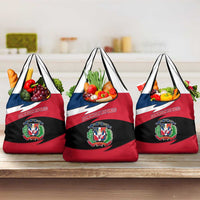 Dominican Republic Flag Grocery Bag with Map National Coat of Arms Island Silhouette - Wonder Print Shop