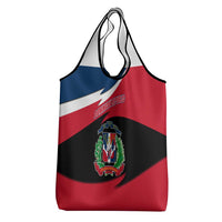 Dominican Republic Flag Grocery Bag with Map National Coat of Arms Island Silhouette - Wonder Print Shop