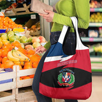 Dominican Republic Flag Grocery Bag with Map National Coat of Arms Island Silhouette - Wonder Print Shop