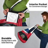 Dominican Republic Flag Grocery Bag with Map National Coat of Arms Island Silhouette - Wonder Print Shop