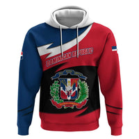 Dominican Republic Flag Hoodie with Map National Coat of Arms Island Silhouette - Wonder Print Shop