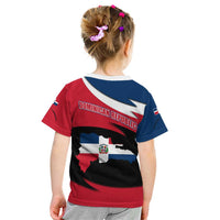 Dominican Republic Flag Kid T Shirt with Map National Coat of Arms Island Silhouette - Wonder Print Shop