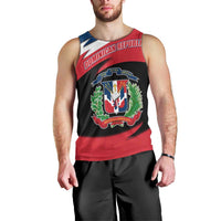 Dominican Republic Flag Men Tank Top with Map National Coat of Arms Island Silhouette - Wonder Print Shop