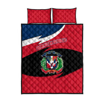 Dominican Republic Flag Quilt Bed Set with Map National Coat of Arms Island Silhouette - Wonder Print Shop