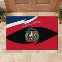 Dominican Republic Flag Rubber Doormat with Map National Coat of Arms Island Silhouette - Wonder Print Shop