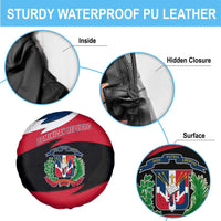 Dominican Republic Flag Spare Tire Cover with Map National Coat of Arms Island Silhouette - Wonder Print Shop