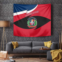 Dominican Republic Flag Tapestry with Map National Coat of Arms Island Silhouette - Wonder Print Shop