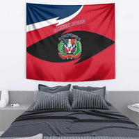 Dominican Republic Flag Tapestry with Map National Coat of Arms Island Silhouette - Wonder Print Shop