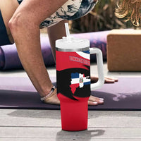 Dominican Republic Flag Tumbler With Handle with Map National Coat of Arms Island Silhouette - Wonder Print Shop