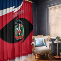 Dominican Republic Flag Window Curtain with Map National Coat of Arms Island Silhouette - Wonder Print Shop