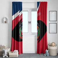 Dominican Republic Flag Window Curtain with Map National Coat of Arms Island Silhouette - Wonder Print Shop