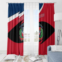 Dominican Republic Flag Window Curtain with Map National Coat of Arms Island Silhouette - Wonder Print Shop
