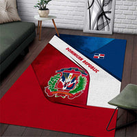 Dominican Republic Flag Area Rug with Map National Coat of Arms Island Silhouette - Wonder Print Shop