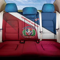 Dominican Republic Flag Back Car Seat Cover with Map National Coat of Arms Island Silhouette - Wonder Print Shop