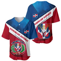 Dominican Republic Flag Baseball Jersey with Map National Coat of Arms Island Silhouette - Wonder Print Shop