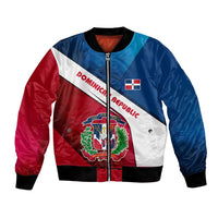 Dominican Republic Flag Bomber Jacket with Map National Coat of Arms Island Silhouette - Wonder Print Shop