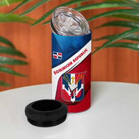 Dominican Republic Flag 4 in 1 Can Cooler Tumbler with Map National Coat of Arms Island Silhouette - Wonder Print Shop