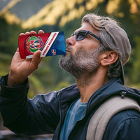 Dominican Republic Flag 4 in 1 Can Cooler Tumbler with Map National Coat of Arms Island Silhouette - Wonder Print Shop