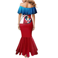 Dominican Republic Flag Family Matching Mermaid Dress and Hawaiian Shirt with Map National Coat of Arms Island Silhouette - Wonder Print Shop
