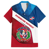Dominican Republic Flag Hawaiian Shirt with Map National Coat of Arms Island Silhouette - Wonder Print Shop