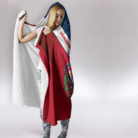 Dominican Republic Flag Hooded Blanket with Map National Coat of Arms Island Silhouette - Wonder Print Shop