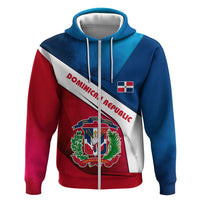 Dominican Republic Flag Hoodie with Map National Coat of Arms Island Silhouette - Wonder Print Shop