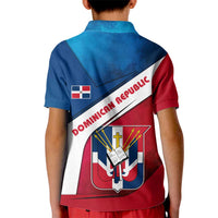 Dominican Republic Flag Kid Polo Shirt with Map National Coat of Arms Island Silhouette - Wonder Print Shop
