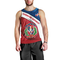 Dominican Republic Flag Men Tank Top with Map National Coat of Arms Island Silhouette - Wonder Print Shop