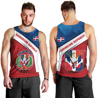 Dominican Republic Flag Men Tank Top with Map National Coat of Arms Island Silhouette - Wonder Print Shop