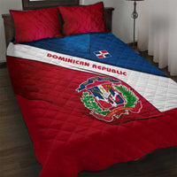 Dominican Republic Flag Quilt Bed Set with Map National Coat of Arms Island Silhouette - Wonder Print Shop